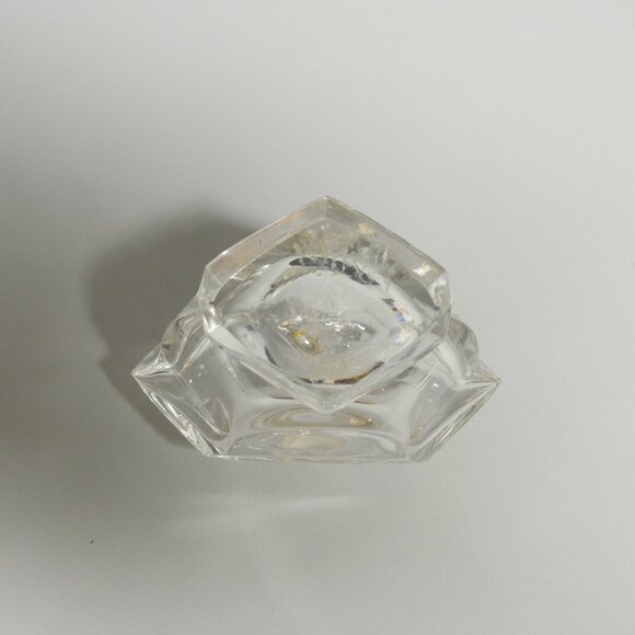 Faceted Glass Perfume Scent Bottle Tulip Stopper Large VTG - Picture 7 of 7